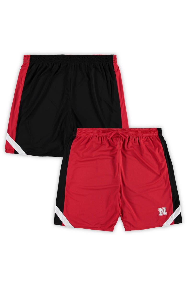 COLOSSEUM Men's Colosseum Scarlet/Black Nebraska Huskers Big & Tall Team Reversible Shorts, Main, color, 