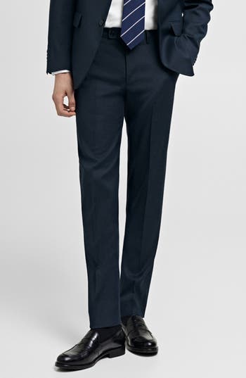 Mango Milan Slim Fit Suit Pants In Blue