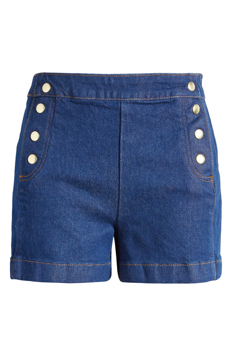 FRAME Sailor Snap Denim Shorts, Alternate, color,