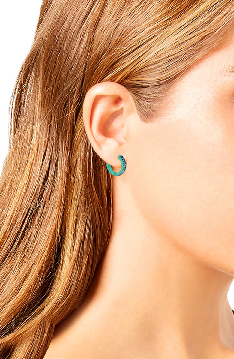 Kurt Geiger London Crystal Huggie Hoop Earrings, Alternate, color,