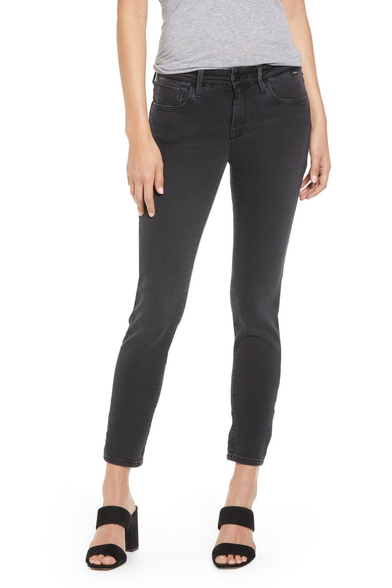 Alexa Mid Rise Skinny Jeans, Main, color, DARK SMOKE SUPERSOFT