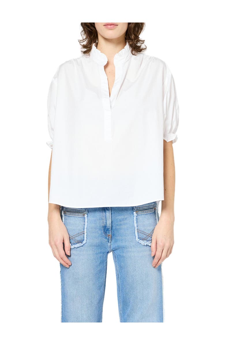 GERARD DAREL Annyr Ruffled Mandarin Collar Blouse, Alternate, color, White