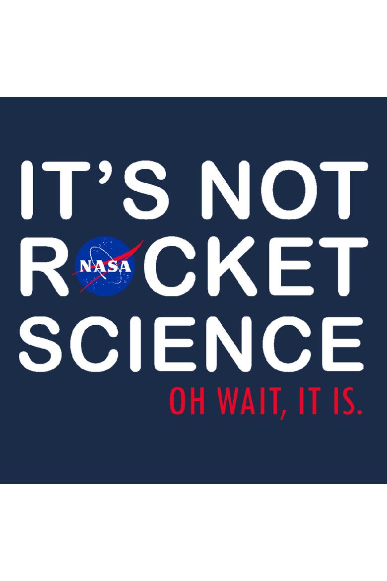 Men's NASA It's Not Rocket Science Logo  Graphic T-Shirt, Alternate, color, Navy Blue Heather