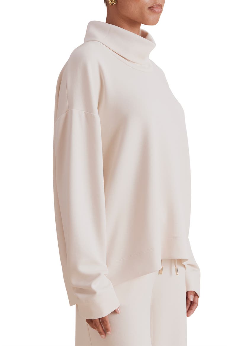 x Cellajaneblog Scuba Knit Turtleneck Sweatshirt, Alternate, color, PORCELAIN BEIGE