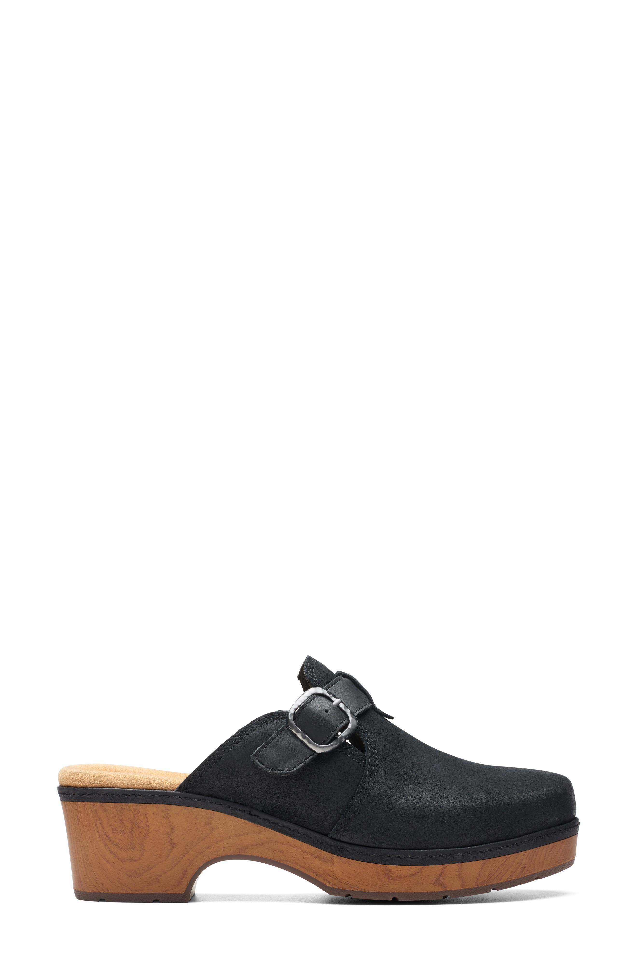 Clarks<sup>®</sup> Paizlee Nora Clog - Wide Width Available, Alternate, color, Black Suede
