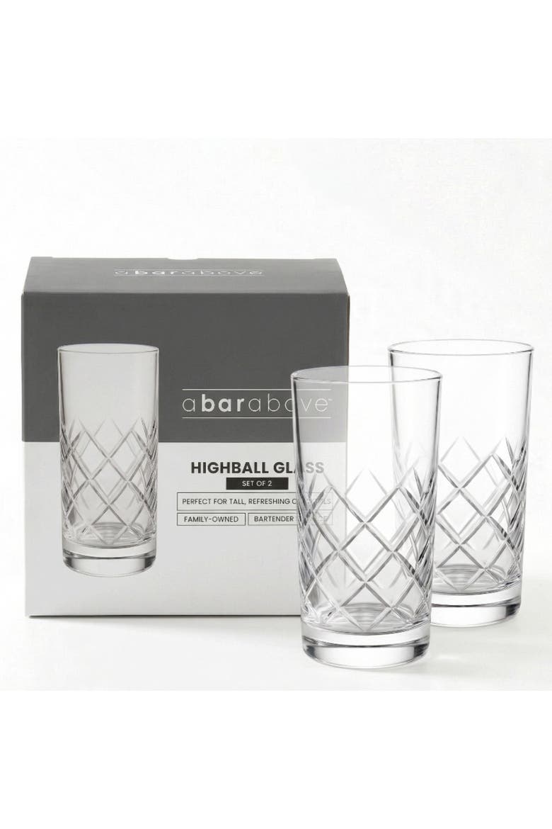 Diamond Cut Highball Glass, Main, color, Clear
