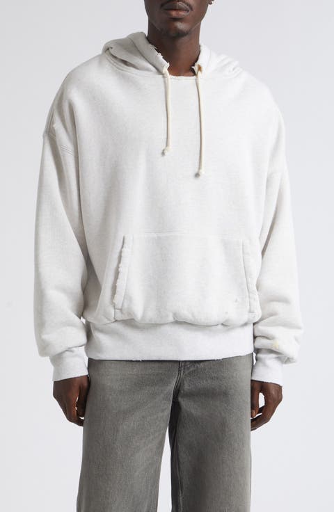 Gender Inclusive Relaxed Fit Distressed Cotton Fleece Hoodie
