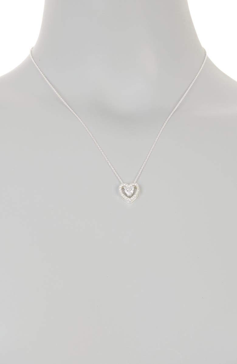 Danecraft CZ Heart Pendant Necklace & Earrings Set, Alternate, color,