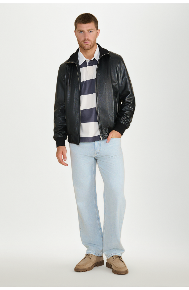 FURNIQ UK LLC Arthur Leather Jacket, Alternate, color, Black