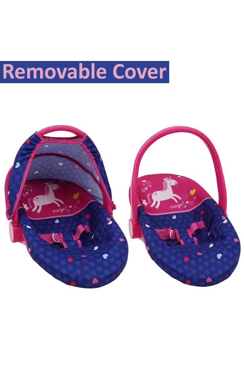 Unicorn Baby Doll 3In1 Car Seat, Alternate, color, Multicolored