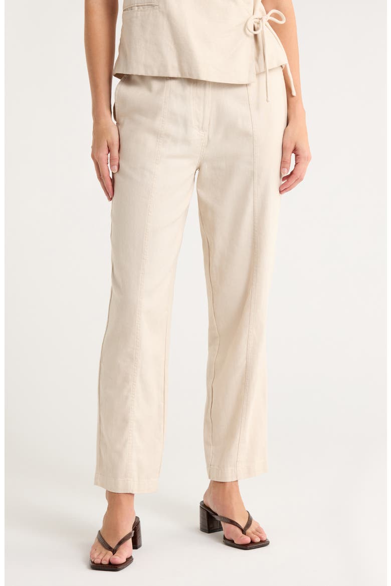 Cotton & Linen Pants, Main, color, BIRCH MELANGE
