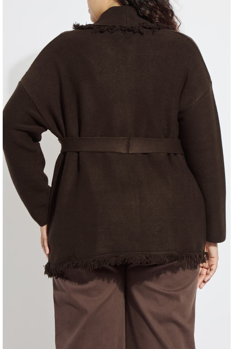 Dixie Fringe Belted Cardigan, Alternate, color, DOUBLE ESPRESSO