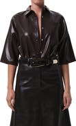 Citizens of Humanity Frances Cape Crop Faux Leather Shirt