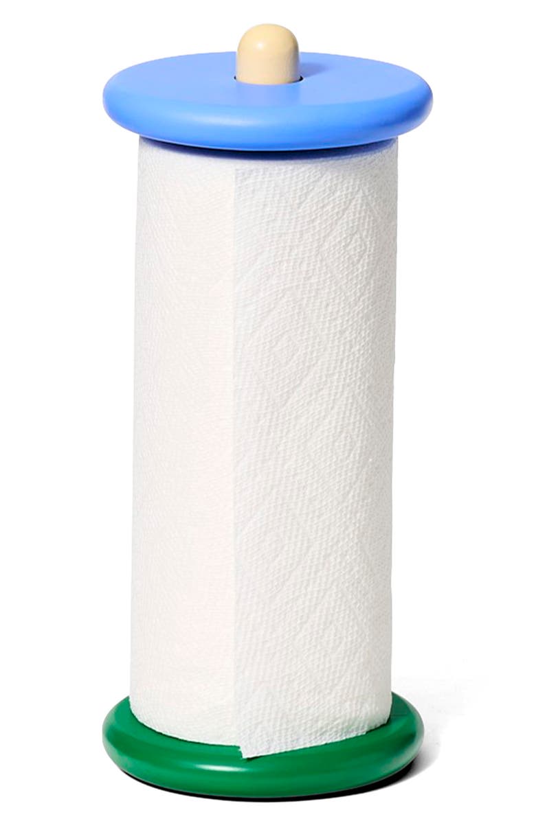 Areaware Spool Paper Towel Holder, Main, color, Blue Green