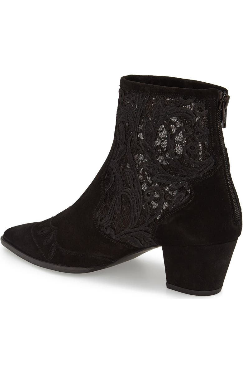 Topshop 'Alegra' Lace Pointy Toe Boot, Alternate, color,