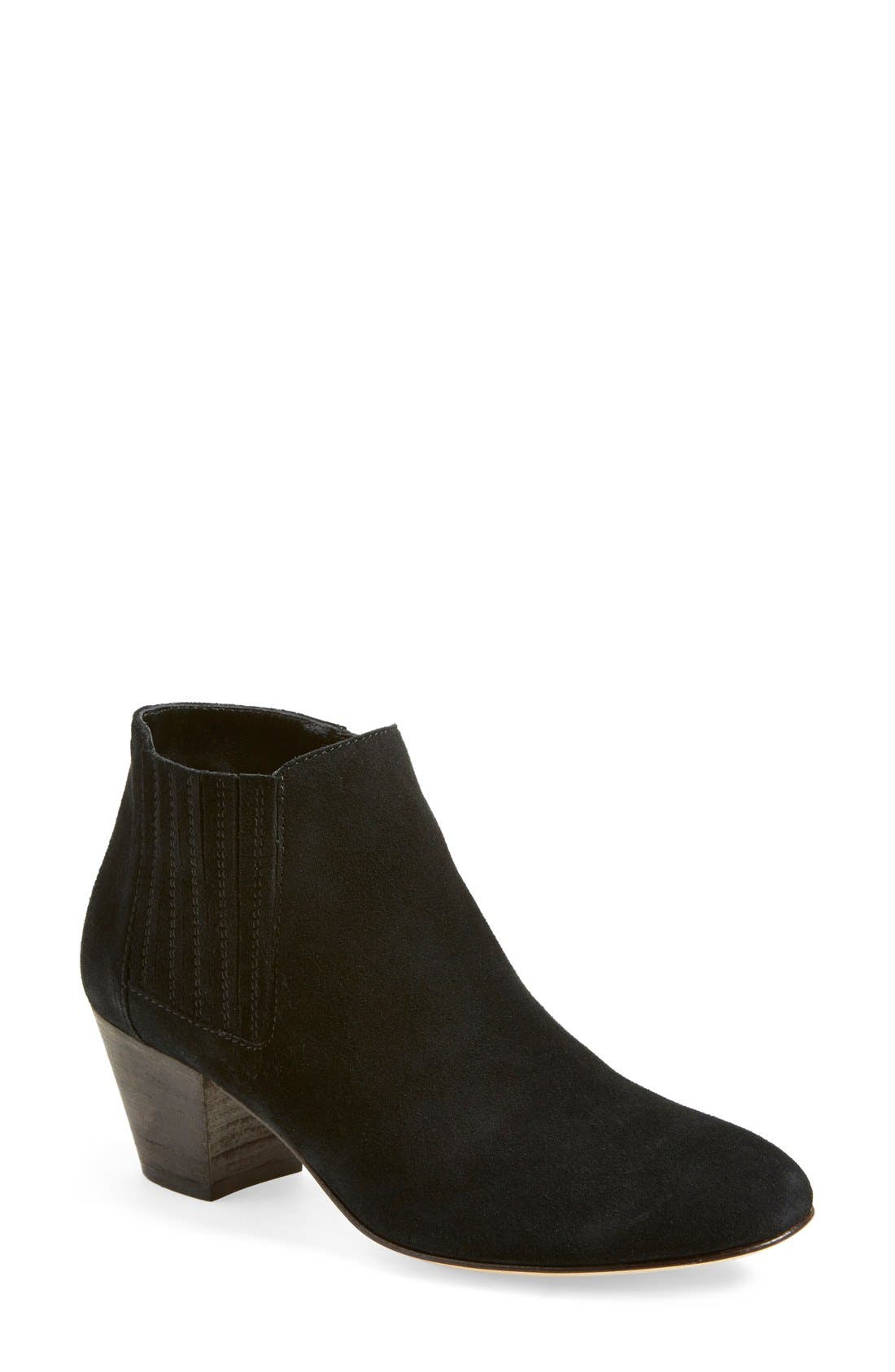 'Fallyn' Weatherproof Ankle Bootie (Nordstrom Exclusive), Main, color, BLACK SUEDE