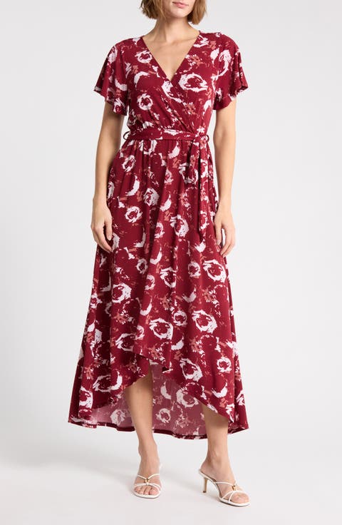Flutter Sleeve High-Low Dress
