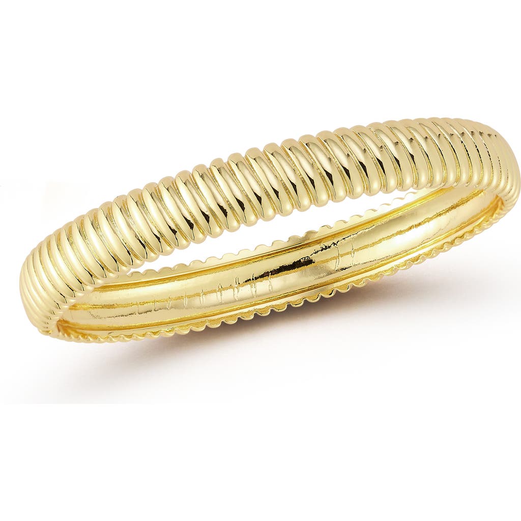 Chloe & Madison Chloe And Madison 10mm Ribbed Bangle Bracelet In Gold
