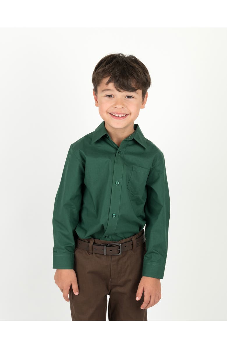 Leveret Boys Long Sleeve Dress Shirt, Alternate, color, Green