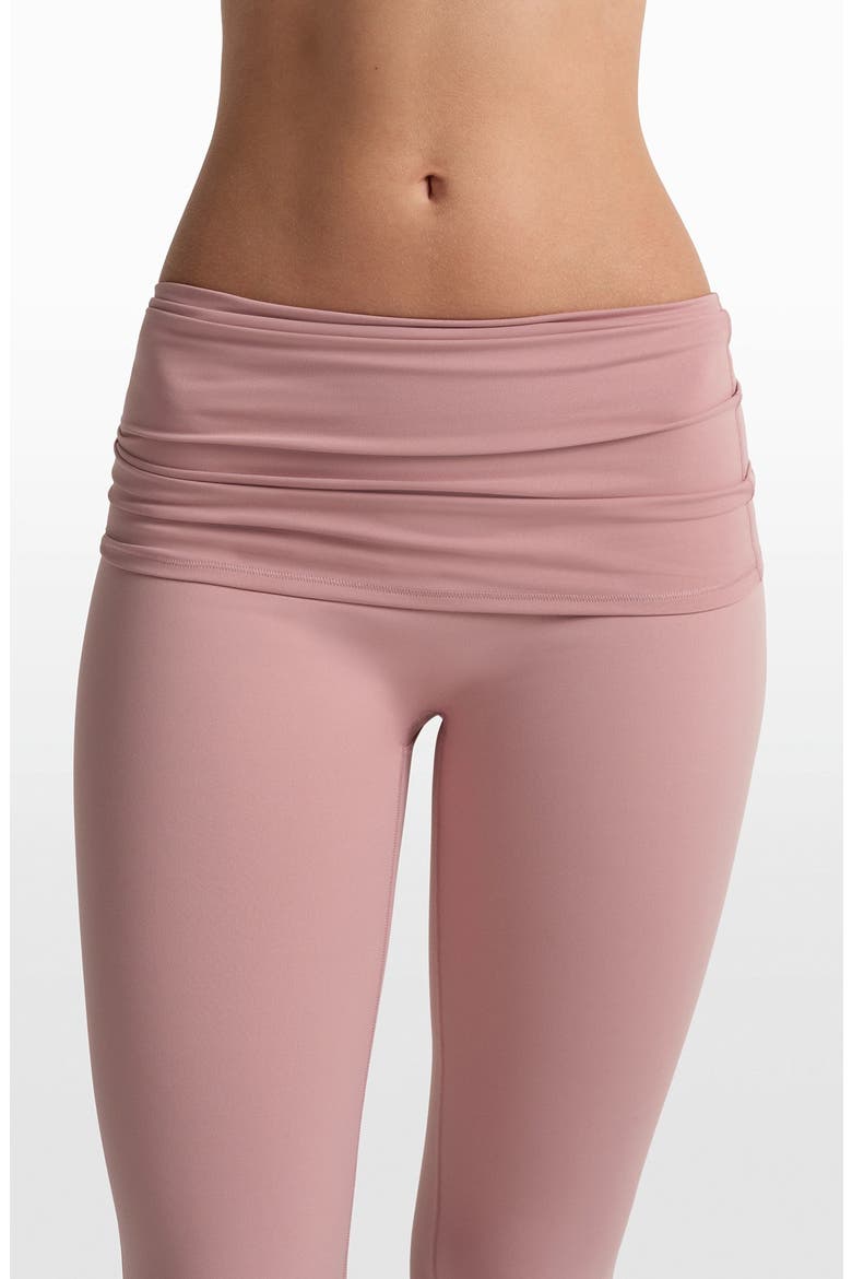 Matte Flared Foldover Waist Pants, Alternate, color, HIMALAYAN