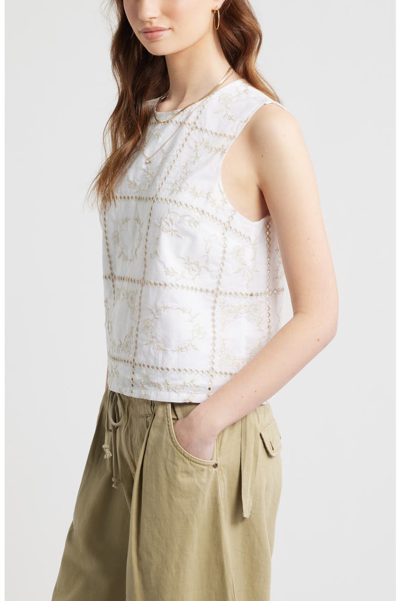Floral Embroidered Top, Alternate, color, WHITE