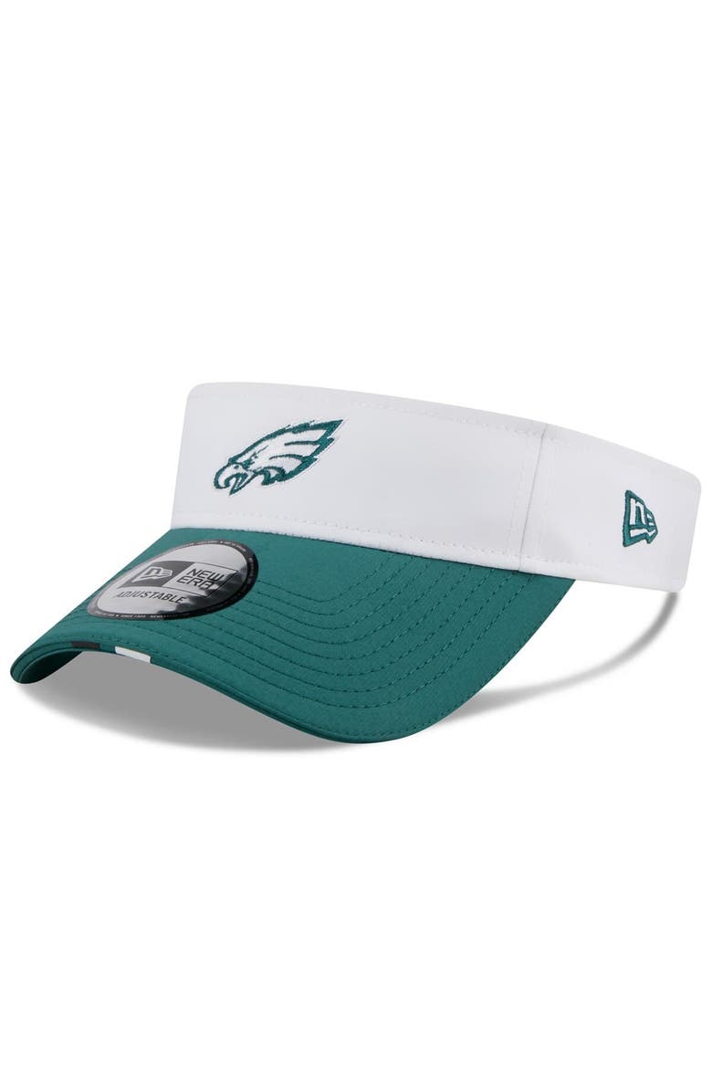 New Era Men's New Era White/Midnight Green Philadelphia Eagles 2025 NFL Training Camp Adjustable Visor, Main, color, White