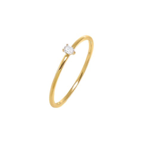 Diamond Tiny Pear Ring 14K