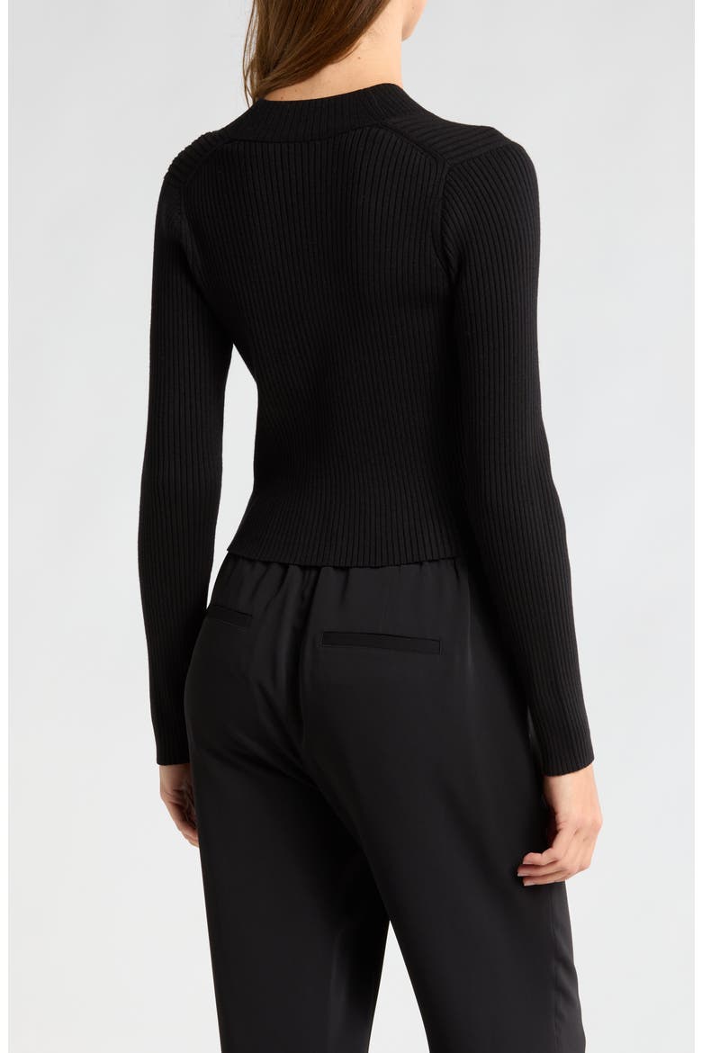 Rib Cardigan, Alternate, color, BLACK