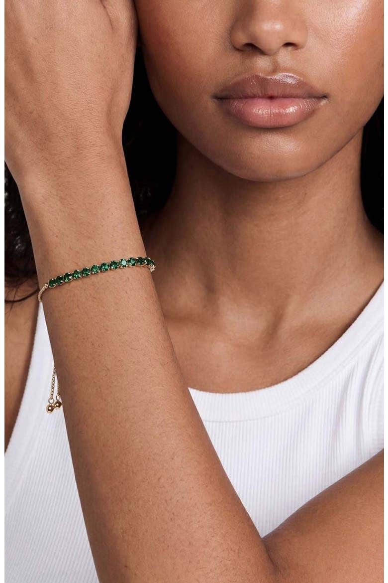 Adjustable Cubic Zirconia Bracelet, Alternate, color, GREEN
