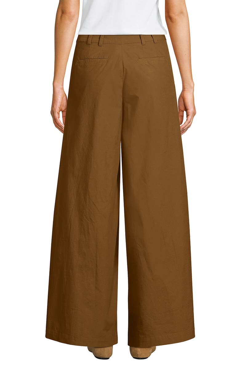 Lands' End Poplin Mid Rise Pleated Slouchy Pants, Alternate, color, 