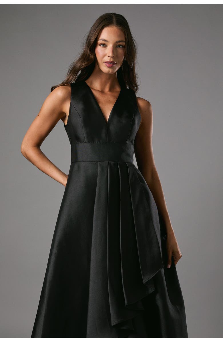 Coast Sleeveless Plunge Waterfall Maxi Dress, Alternate, color, Black