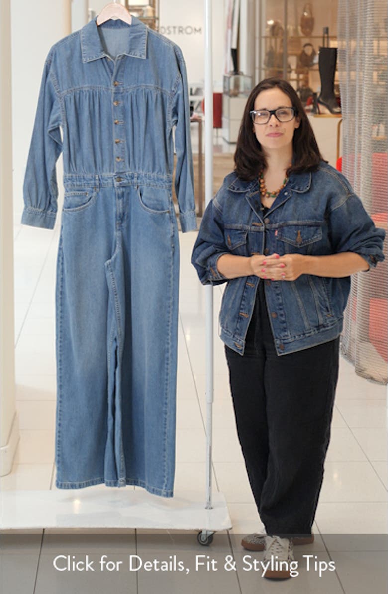 Carpe Diem Long Sleeve Denim Jumpsuit, sales video thumbnail