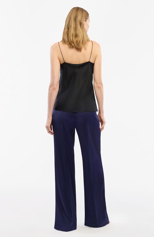 Another Tomorrow Silk-twill Camisole In Black