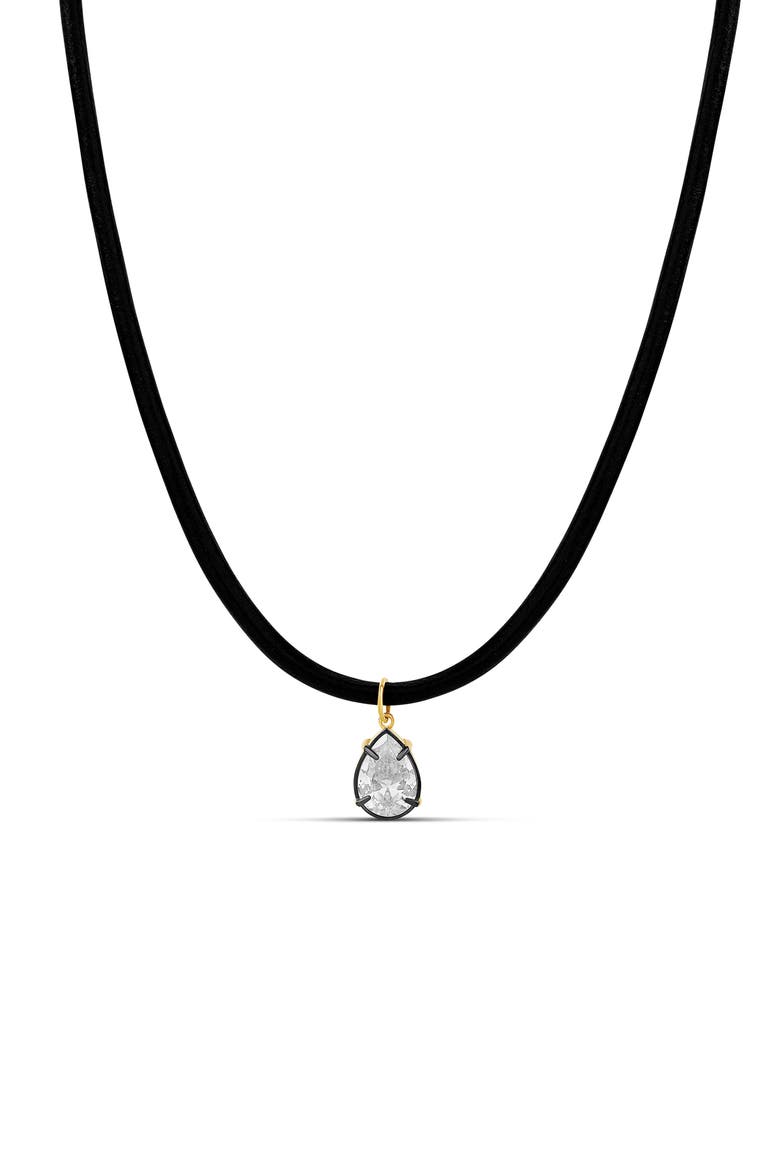 Pear Cubic Zirconia Pendant Necklace, Main, color, GOLD