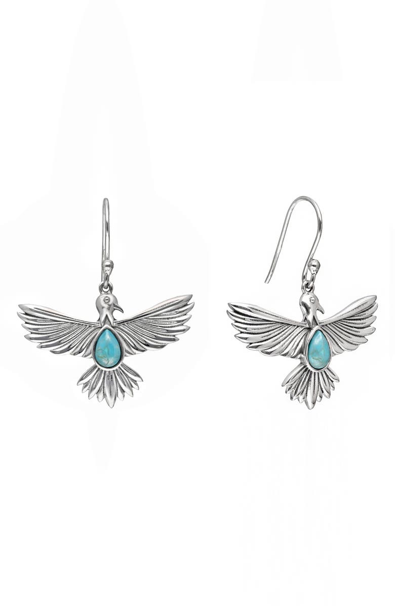 YS GEMS Turquoise Eagle Drop Earrings, Main, color, Turquoise