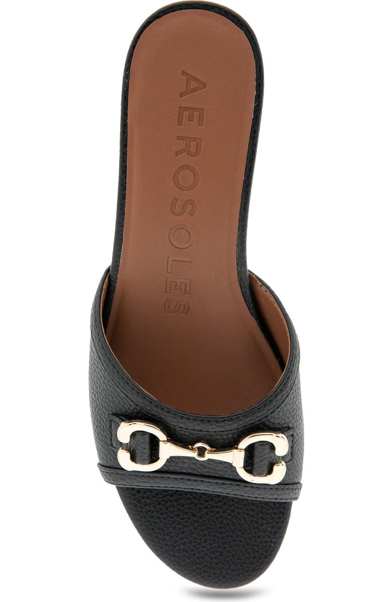 Aerosoles Wava Wedge Slide Sandal, Alternate, color, Black Pebbled Faux Leather