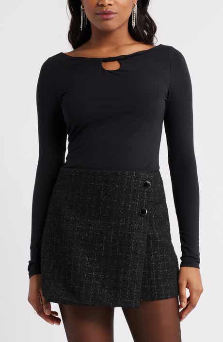 Open Edit Twist Neck Cutout Top