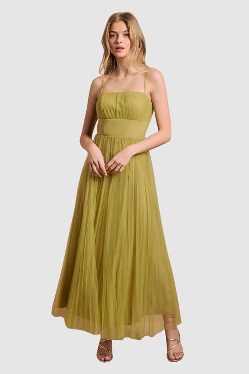 Oasis Corset Detail Maxi Dress in Soft Lime at Nordstrom, Size 10
