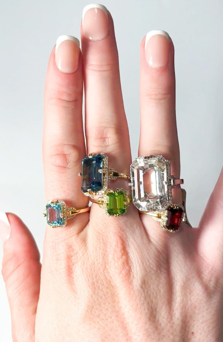 GOSHWARA Gossip Emerald-Cut Cocktail Ring, Alternate, color, Pale Blue