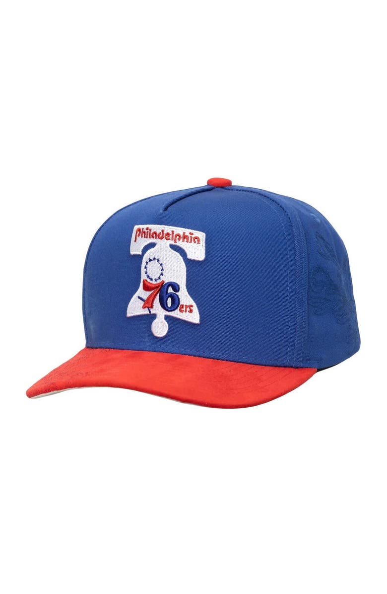 Mitchell & Ness Men's Mitchell & Ness  Blue/Red Philadelphia 76ers May Flowers Adjustable Hat, Main, color, Blue