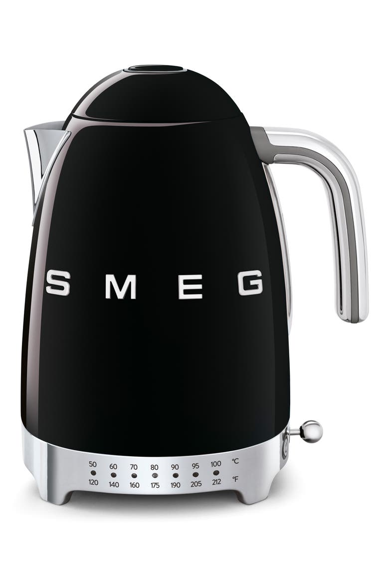 '50s Retro Style Variable Temperature Electric Kettle, Main, color, BLACK