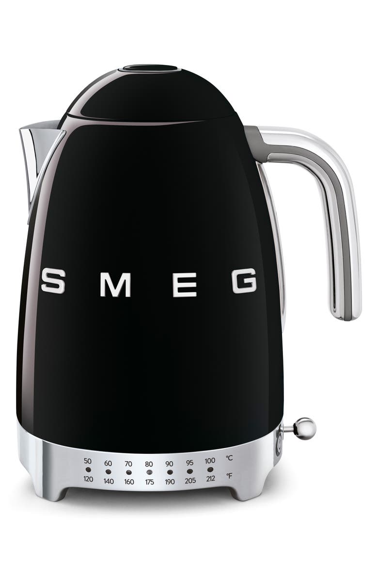 smeg '50s Retro Style Variable Temperature Electric Kettle, Main, color, Black