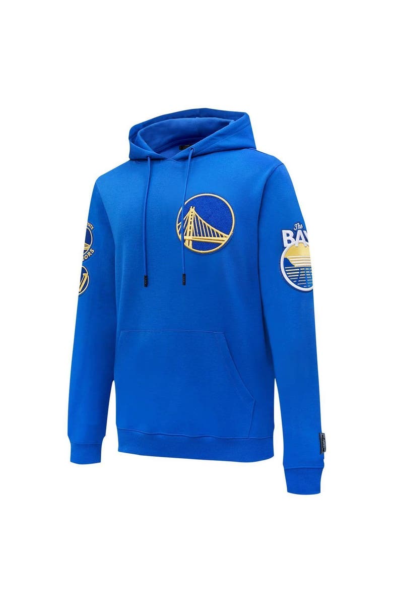 PRO STANDARD Men's Pro Standard Royal Golden State Warriors Chenille Team Pullover Hoodie, Alternate, color,