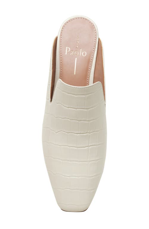 Linea Paolo Giselle Croc Embossed Mule In Ivory