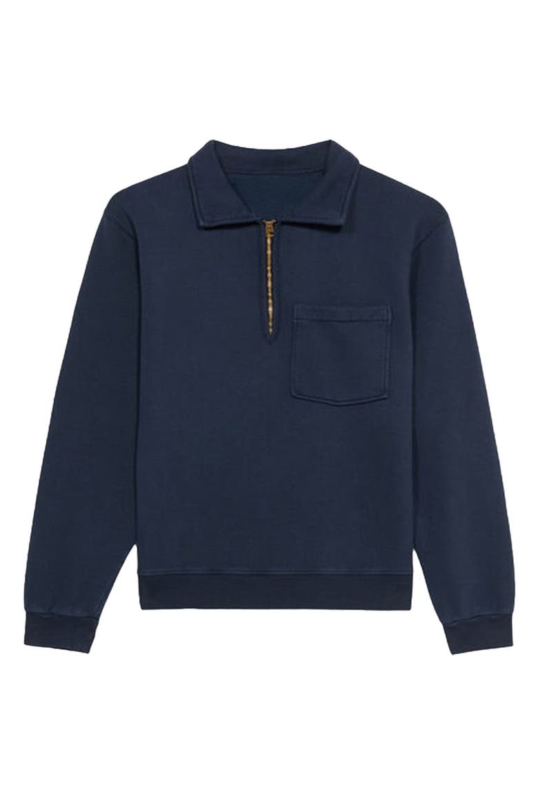 Zip-Up Sweatshirt with Pocket, Main, color, BLUE