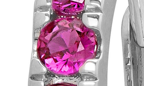Lily Nily Kids' Cubic Zirconia Hoop Earrings In Dark Pink