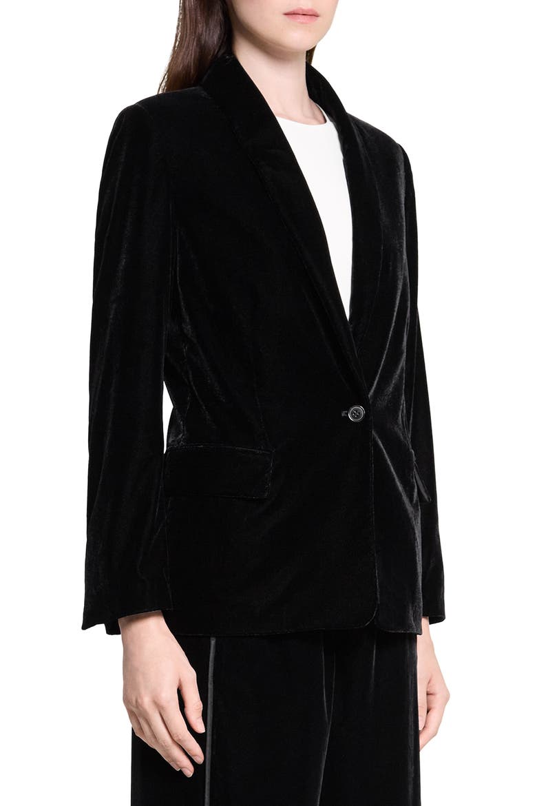 Shawl Collar Velvet Blazer, Alternate, color, BLACK - 001