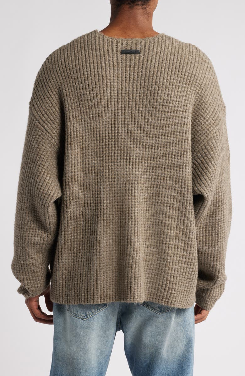 Fear of God Essentials Heavyweight Waffle Crewneck Sweater, Alternate, color, 
