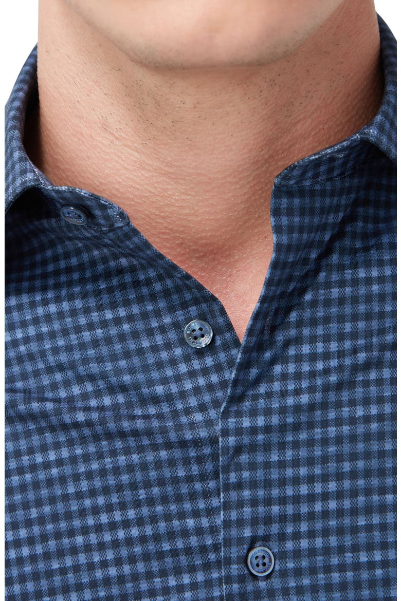 James OoohCotton® Microcheck Button-Up Shirt, Alternate, color, NAVY