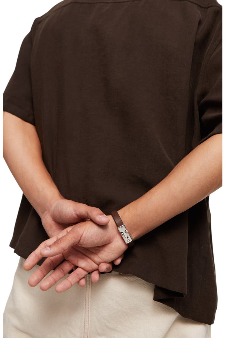 Brown Leather Band, Alternate, color, Silver